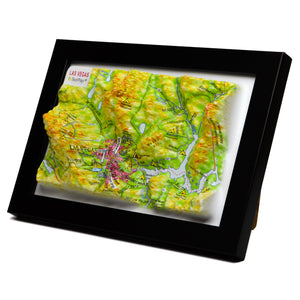 TestPlayNA 3D raised relief map of Las Vegas showing urban layout and surrounding terrain
