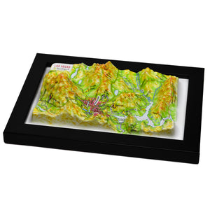 TestPlayNA 3D raised relief map of Las Vegas showing urban layout and surrounding terrain
